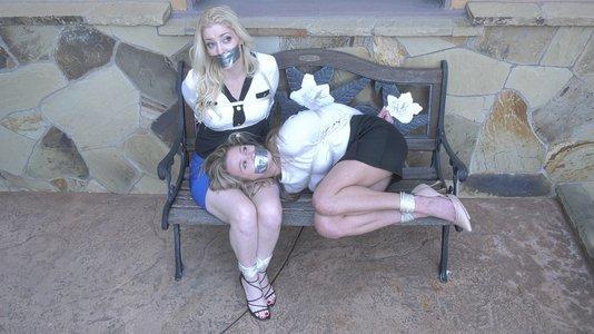 Bound And Gagged Outdoors Charlotte And Chloe Struggle Against The Ropes Before Charlotte Is Loaded Into A Car And Driven Away As Chloe Begs To Go With! 4k Video Version