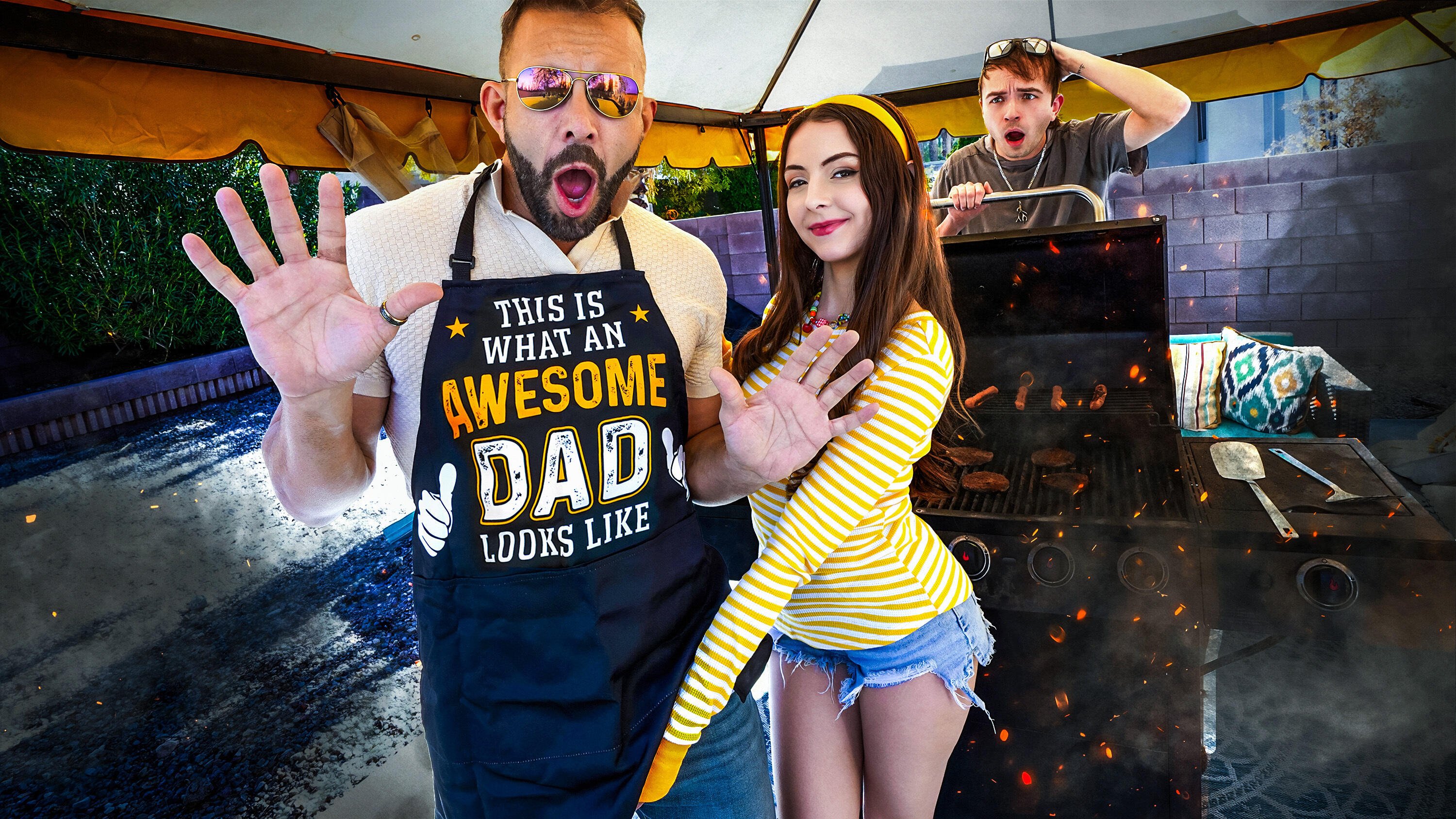 "I'll Drain Your Cock Before The Bbq" Serena Gets Marinated In Daddy's White Sauce